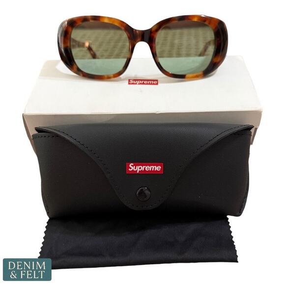 Supreme Cleo Tortoise Sunglasses SS24 Handmade Acetate w/ Case & Cloth - NEW/NIB - Picture 3 of 16